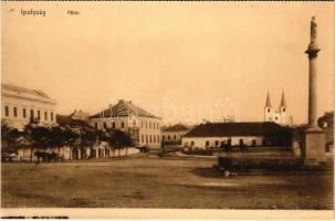 Ipolyság, Sahy; Fő tér / main square (képeslapfüzetből / from postcard booklet)