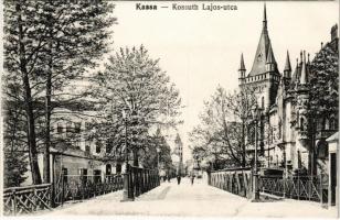 Kassa, Kosice; Kossuth Lajos utca, Jakab palota. Varga Bertalan kiadása / street view, villa