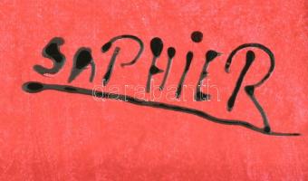 Saphier jelzéssel: Captain Flam. Vegyes technika, papír. Üvegezett keretben. 40x30 cm