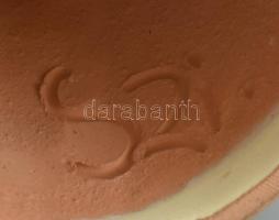 Paraszt figura, kerámia, jelzett, kopott, m: 15 cm