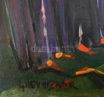 Nagy Oszkár jelzéssel: Utcarészlet. Olaj, vászon. Javított, sérült. Dekoratív, kissé sérült fa keret...