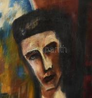 Gulácsy jelzéssel: Portré. Olaj, vászon. Kissé sérült. Dekoratív, sérült fa keretben. 70x50 cm