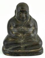 Régi bronz Buddha, kopott, m: 11 cm