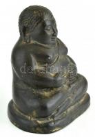 Régi bronz Buddha, kopott, m: 11 cm