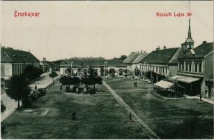 1911 Érsekújvár, Nové Zámky; Kossuth Lajos tér, Nemzeti szálloda és kávéház, Kurzweil üzlete. W.L. 427. / square, hotel and café, shops