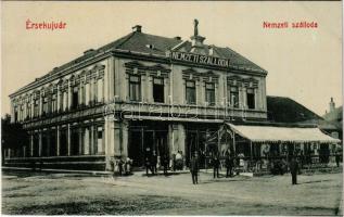 1911 Érsekújvár, Nové Zámky; Nemzeti szálloda és kávéház. W.L. 448. / hotel and café
