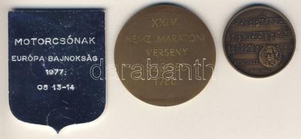 1977-1996. 3db klf Br emlékérem + 1db díjérem dísztokban T:1,2