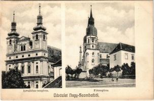 Nagyszombat, Tyrnau, Trnava; Invalidus templom, Főtemplom. Horovitz Adolf kiadása / churches