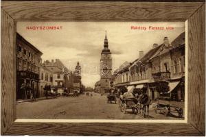 Nagyszombat, Tyrnau, Trnava; Rákóczy (Rákóczi) Ferenc utca, üzletek / street view, shops