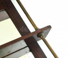 Szecessziós fali szekrényke, polc. Fa, réz. egy repedéssel. 36x29 cm