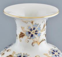 Zsolnay búzavirág mintás váza, kézzel festett, jelzett, hibátlan, m: 27 cm