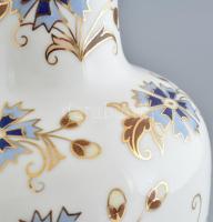 Zsolnay búzavirág mintás váza, kézzel festett, jelzett, hibátlan, m: 27 cm