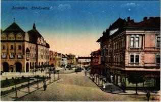 Szabadka, Subotica; Eötvös utca, Taussig Vilmos üzlete / street, shop