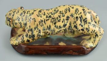 S. KEPES KERÁMIA H. SZOBOSZLÓ jelzéssel: Figurális névjegytartó, apró máz lepattanással. 27x24x13cm