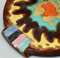 S. KEPES KERÁMIA H. SZOBOSZLÓ jelzéssel: Figurális névjegytartó, apró máz lepattanással. 27x24x13cm