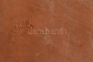 S. KEPES KERÁMIA H. SZOBOSZLÓ jelzéssel: Figurális névjegytartó, apró máz lepattanással. 27x24x13cm