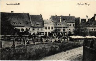 Nagyszeben, Hermannstadt, Sibiu; Kleiner Ring / Kis tér, piac, V. K. Bell, Franz Jahn Söhne, Lang üzlete