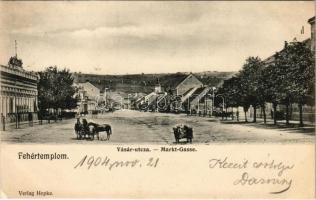 1904 Fehértemplom, Ung. Weisskirchen, Bela Crkva; Vásár utca. Hepke kiadása / street view (EK)