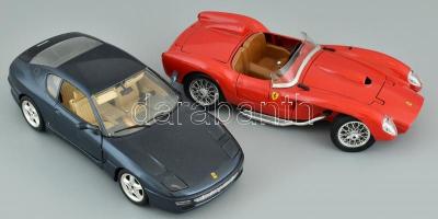 6db modellautó, (Ferrari 2db, Jaguar, Lamborghini 2db, Porsche) Fém műanyag, kisebb kopásokkal. h: c...