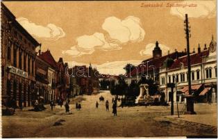 Szekszárd, Széchenyi utca, Szegzárd szálloda, cukrászda, Pirnitzer József és Fiai üzlete