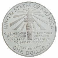 Amerikai Egyesült Államok 1986S 1$ Ag Szabadság-szobor T:1 (eredetileg PP) pici ujjlenyomat USA 1986S 1 Dollar Ag Statue of Liberty C:UNC (originally PP) small fingerprint Krause KM#214
