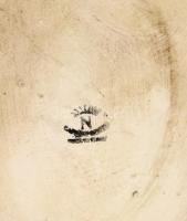 Capodimonte leveses tál, kézzel festettporcelán, kopott, csorbákkal, jelzett. m: 25cm