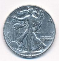 Amerikai Egyesült Államok 1942. 1/2$ Ag Walking Liberty T:3 USA 1942. 1/2 Dollar Ag Walking Liberty C:F Krause KM#142