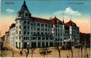 1916 Debrecen, Arany Bika szálloda, villamos