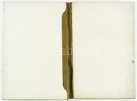 Szecessziós hímzett bársony virágos mappa, viseletes állapotban. 36x26cm