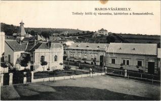 Marosvásárhely, Targu Mures; Trébely felőli új városrész, háttérben a Somostetővel / Platoul Cornesti