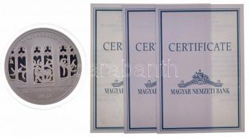 2004. 5000Ft Ag "Magyarország az Európai Unió tagja" kapszulában, 3db tanúsítvánnyal T:PP ...