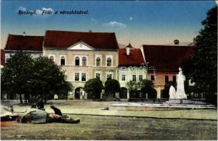 Rozsnyó, Roznava; Fő tér, városháza, piacosok / main square, town hall, market