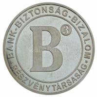 DN "B3 - Bank Biztonság Bizalom Részvénytársaság" kétoldalas jelzett Ag emlékérem dísztokb...