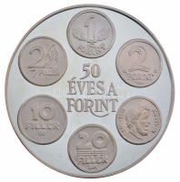 1996. 50 éves a Forint / 1946. augusztus 1. - 1996 Ag emlékérem (31,42g/0.999/42,5mm) T:PP