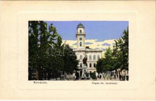 Komárom, Komárnó; Klapka tér és városháza / square and statue, town hall