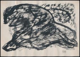 Gádor Magda (1924-): Menekülés, 1996. Tus, papír. Jelzett. 21x30 cm