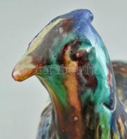 Fácán, színesen festett kerámia, kopott, jelzés nélkül, m: 17 cm, h: 27 cm