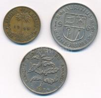 Vegyes: Brit Nyugat-Afrika 1949. 1Sh "VI. György" + Mauritius 1964. 1R Cu-Ni "II. Erz...