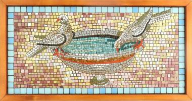 Fock Antal (1924-2004): Galambok. Mozaik. Jelzés nélkül. 30x61cm