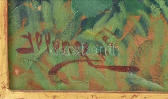 Illencz Lipót (1882-1950): Lány virágokkal. Olaj, karton, jelzett. Dekoratív, kissé sérült sérült an...