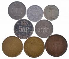 Luxemburg 1962-1990. 25c-20Fr (8xklf) T:2-3 Luxembourg 1962-1990. 25 Centimes - 20 Francs (8xdiff) C:XF-F