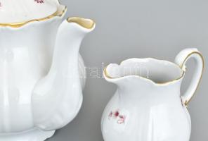 Zsolnay teás készlet 6 személyes. Matricás, jelzett, hibátlan