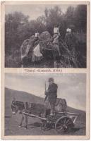 Tihanyi vízvezeték 1910-ben, vízhordó asszonyok és szamár szekér. Id. Weinwurm Antal kiadása (EK)