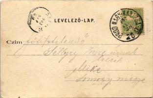 1902 Gyékényes, vasútállomás. Weisz Jakab kiadása, Art Nouveau, floral + "BROD-NAGY-KANIZSA 26....