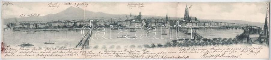 1898 (Vorläufer) Frankfurt am Main. 3-tiled folding panoramacard (Rb)
