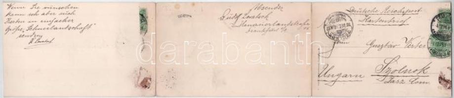 1898 (Vorläufer) Frankfurt am Main. 3-tiled folding panoramacard (Rb)
