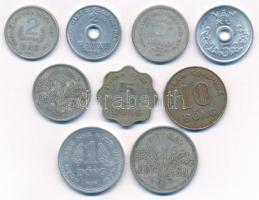Vietnam 1953-1978. 2h-10D (9xklf, közte északi és déli érmék is) T:2-3 Vietnam 1953-1978. 2 Hao - 10 Dong (9xdiff, within Northern and Southern coins too) C:XF-F