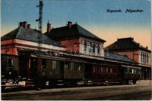Kaposvár, pályaudvar, vasútállomás, vonat. Vasúti levelezőlapárusítás 2534.