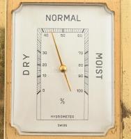 Hamilton időjárás állomás: óra, barométer, hőmérő, hygrometer, működő, jó állapotban, réz házban 14x...