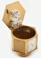 Hamilton időjárás állomás: óra, barométer, hőmérő, hygrometer, működő, jó állapotban, réz házban 14x...